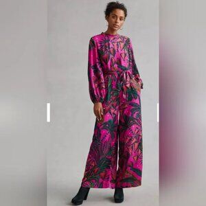 Farm Rio x Anthropologie Belted Wide Leg Jumpsuit